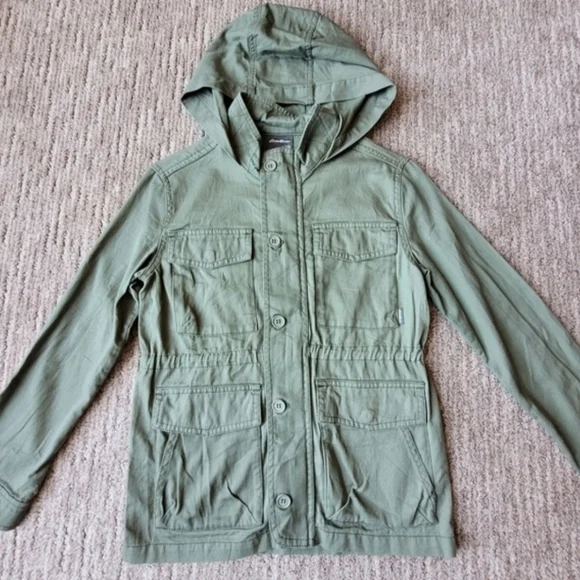 GIRLS SPRING HOODED JACKET LOT: LAND'S END RAIN COAT EDDIE BAUER UTILITY SIZE 7 - Picture 8 of 15
